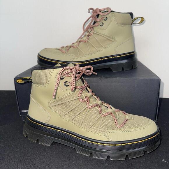 Dr. Martens Buwick Womens Size 8L Utility Boots Extra Tough Lace Up Pale Olive - Picture 3 of 15